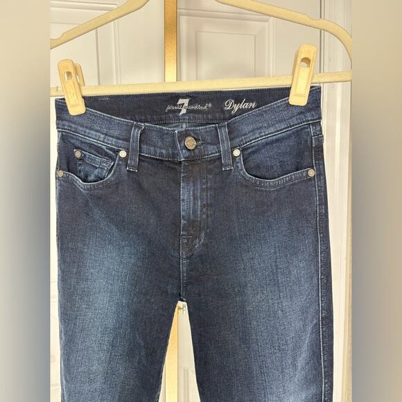 7 for all mankind Dylan Dark Wash Straight Leg High Rise size 26 Blue Jeans Pant - Picture 6 of 11